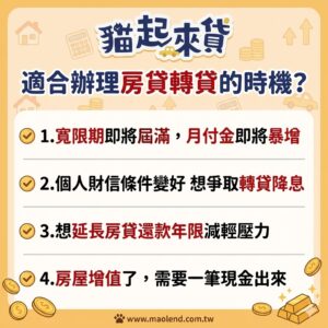 申請房屋轉貸的時機