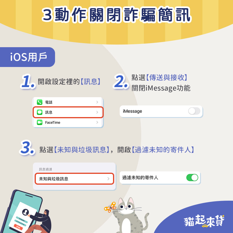 iOS用戶3動作關閉詐騙簡訊